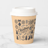 Einwegbecher oder Papierbecher für Weihnachten (Vorderseite)