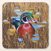 Einwegende Untersetzer, Entenjagd Rechteckiger Pappuntersetzer (Vorderseite)