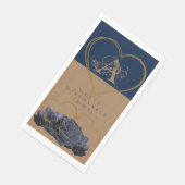 Einweghandtuch Romance in Gold und Blau Serviette (Ecke)