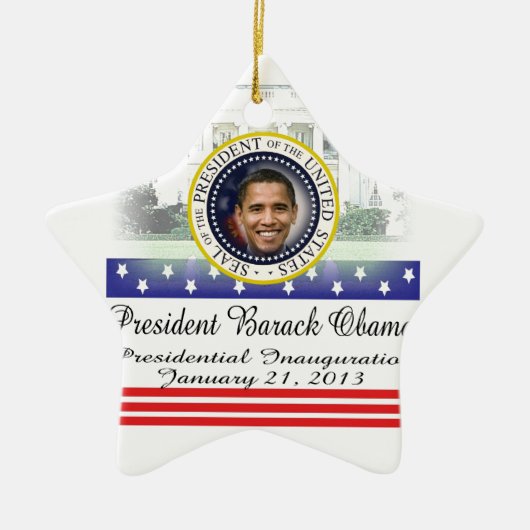 Einweihung 2013 Präsidenten-Barack Obama Keramik Ornament (Vorne)