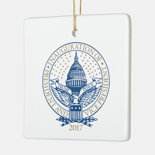 Einweihung des Donald Trump Mike Pence 2017 Logo U Keramikornament (Links)