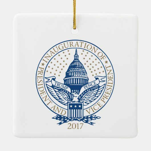 Einweihung des Donald Trump Mike Pence 2017 Logo U Keramikornament (Rückseite)