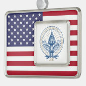 Einweihung des Donald Trump Mike Pence 2017 Logo U Rahmen-Ornament Silber (Links)