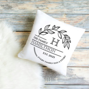 Einweihung Familienmonogramm Neues Haus Zuhause Kissen