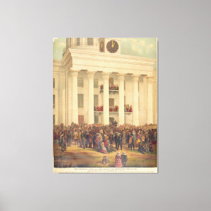 Einweihung von Jefferson Davis Ziviler Krieg Leinwanddruck