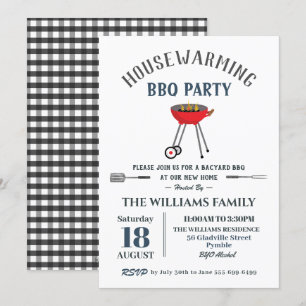 Einweihungs- BBQ-Party Gartengrillen Einladung