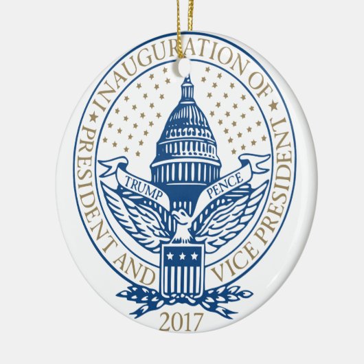 Einweihungs-Donald- TrumpMike-Pennys-Logo 2017 USA Keramikornament (Links)