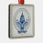 Einweihungs-Donald- TrumpMike-Pennys-Logo 2017 USA Silbernes Ornament (Rechts)