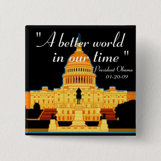 Einweihungs-Spracheobama-Knopf Button (Vorderseite)
