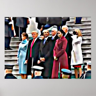 Einweihungs-Tagespräsident Obama u. Donald Trump Poster