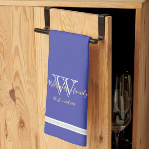 Einweihungsgeschenk Monogramm Familienname Chic Bl Geschirrtuch