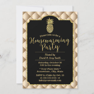 Einweihungsparty Luxus Gold Ananas Einladung