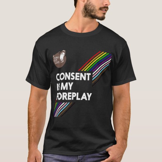 Einwilligung ist mein Vorspiel-Pride-Shirt (dunkel T-Shirt (Vorderseite)