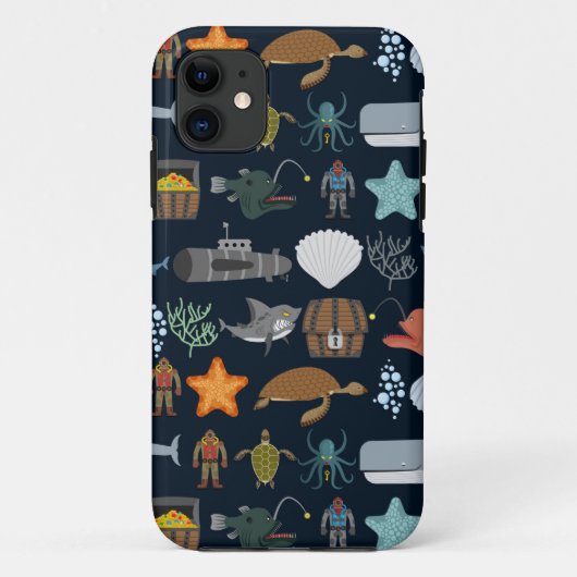 Einwohner des Ozeans Muster 1 Case-Mate iPhone Hülle (Rückseite)
