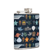 Einwohner des Ozeans Muster 1 Flachmann (Rechts)