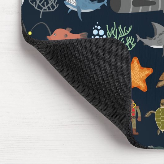 Einwohner des Ozeans Muster 1 Mousepad (Ecke)