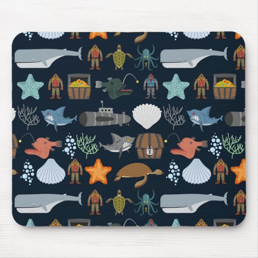 Einwohner des Ozeans Muster 1 Mousepad (Vorne)