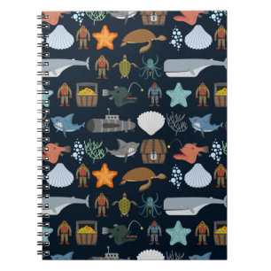 Einwohner des Ozeans Muster 1 Notizblock