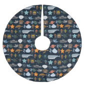 Einwohner des Ozeans Muster 1 Polyester Weihnachtsbaumdecke (Vorderseite)