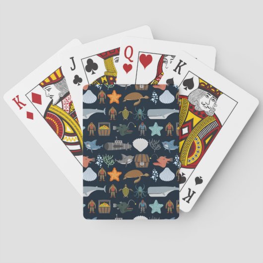 Einwohner des Ozeans Muster 1 Spielkarten (Rückseite)