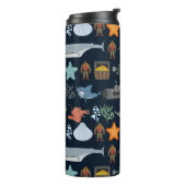 Einwohner des Ozeans Muster 1 Thermosbecher (Nach links gedreht)