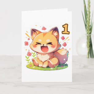 Einzahl Anime Fuchs Feiertagskarte