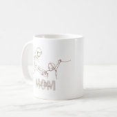 Einzeilige Kunst personalisierte Mutter-Tasse Kaffeetasse (Vorderseite Links)