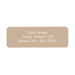 Einzel Beige with White Text Return Address