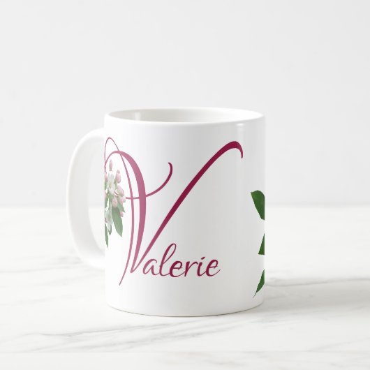 Einzel-Rosa-Blütenblume C Kaffeetasse (Vorderseite Links)