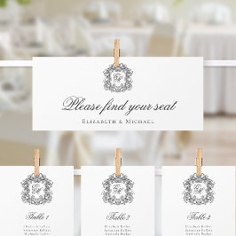 Einzel-Wappen-Hochzeitskartentabelle Einladung