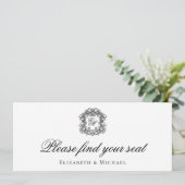 Einzel-Wappen-Hochzeitskartentabelle Einladung (Stehend Vorderseite)