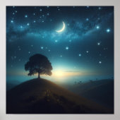 Einzelbaum unter der Starry Night Poster (Vorne)