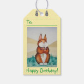 Einzelbild des niedlich-braunen Hasen Geschenkanhänger (Vorderseite)