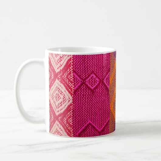 Einzelbilder mit indianischem Stoff mit bunten Fle Kaffeetasse (Links)