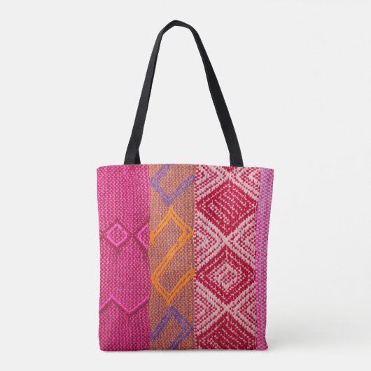 Einzelbilder mit indianischem Stoff mit bunten Fle Tasche (Rückseite)