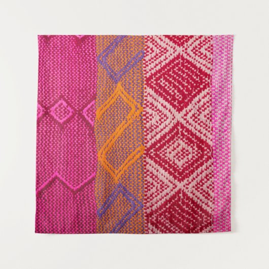 Einzelbilder mit indianischem Stoff mit bunten Fle Wandteppich (Vorderseite)