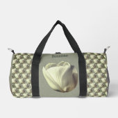 Einzelblume Weiße Blüte Duffle Bag (Vorderseite)