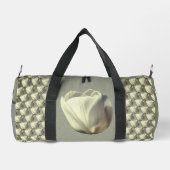 Einzelblume Weiße Blüte Duffle Bag (Rückseite)