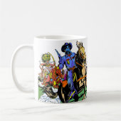 Einzelfahrer und Vintage Comicen des Apache Kaffeetasse (Links)
