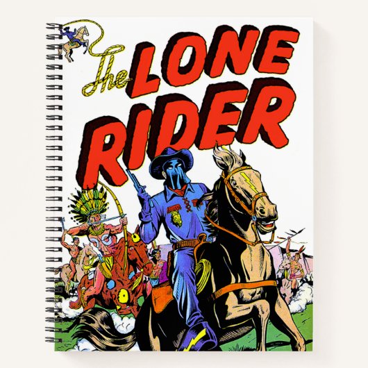 Einzelfahrer und Vintage Comicen des Apache Notizblock (Vorderseite)