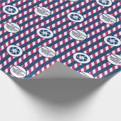 Einzelhandel 4. Juli Gestreifter Logo-Text Geschenkpapier (Ecke)