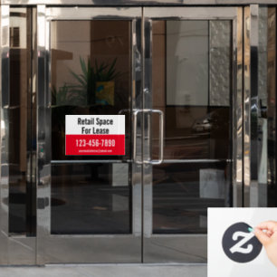 Einzelhandelsfläche zu vermieten Telefonnummer Rot Fensteraufkleber