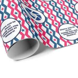 Einzelhandelsgeschäft 4. Juli Text des Diamond-Log Geschenkpapier