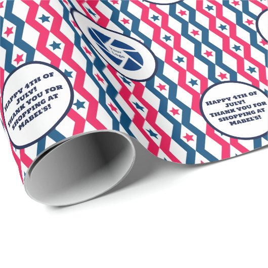 Einzelhandelsgeschäft 4. Juli Text des Diamond-Log Geschenkpapier (Rolleneckpunkt)