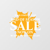 Einzelhandelsgeschäft Ende der Saison Fensteraufkleber (Blatt)