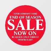 Einzelhandelsgeschäft Geschäftsbezeichnung Rot run Fensteraufkleber (Blatt)