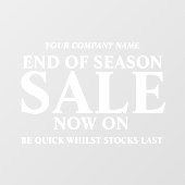 Einzelhandelsgeschäft Geschäftsbezeichnung Weiß Fensteraufkleber (Blatt)