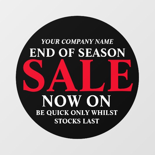 Einzelhandelsgeschäft Geschäftszeichen Schwarz-Rot Fensteraufkleber (Blatt)