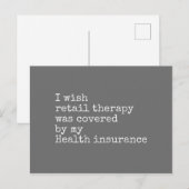 Einzelhandelstherapie Postkarte (Vorne/Hinten)