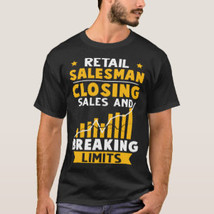 Einzelhandelsverkäufer schließen Verkaufs- und Bre T-Shirt